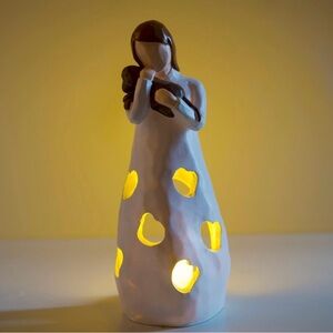 Dog Memorial Statue w Tea Light